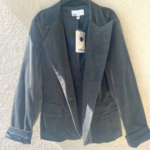 NWT Grey Suede & Silk Coat Jacket